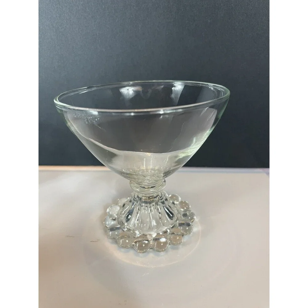 Vtg Anchor Hocking Glasses Berwick Boopie Clear Champagne Tall Sherbet Set 6